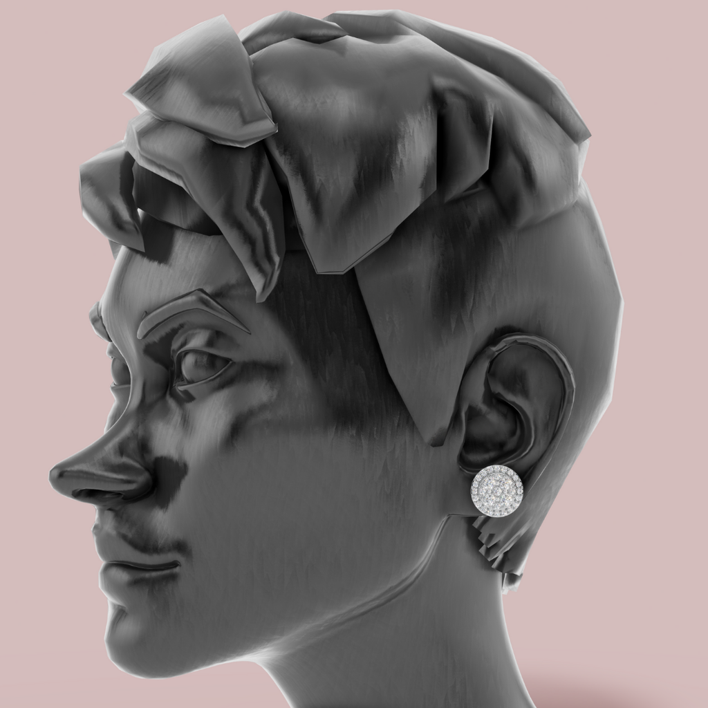 Halo Round Stud 925 Pure Silver Earrings My Store