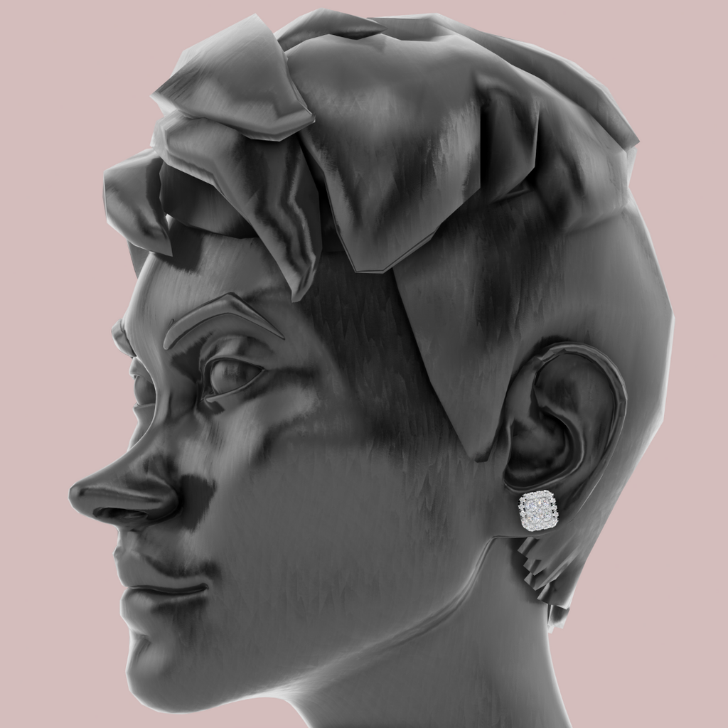 Lustra Duo 925 Pure Silver Stud Earrings My Store