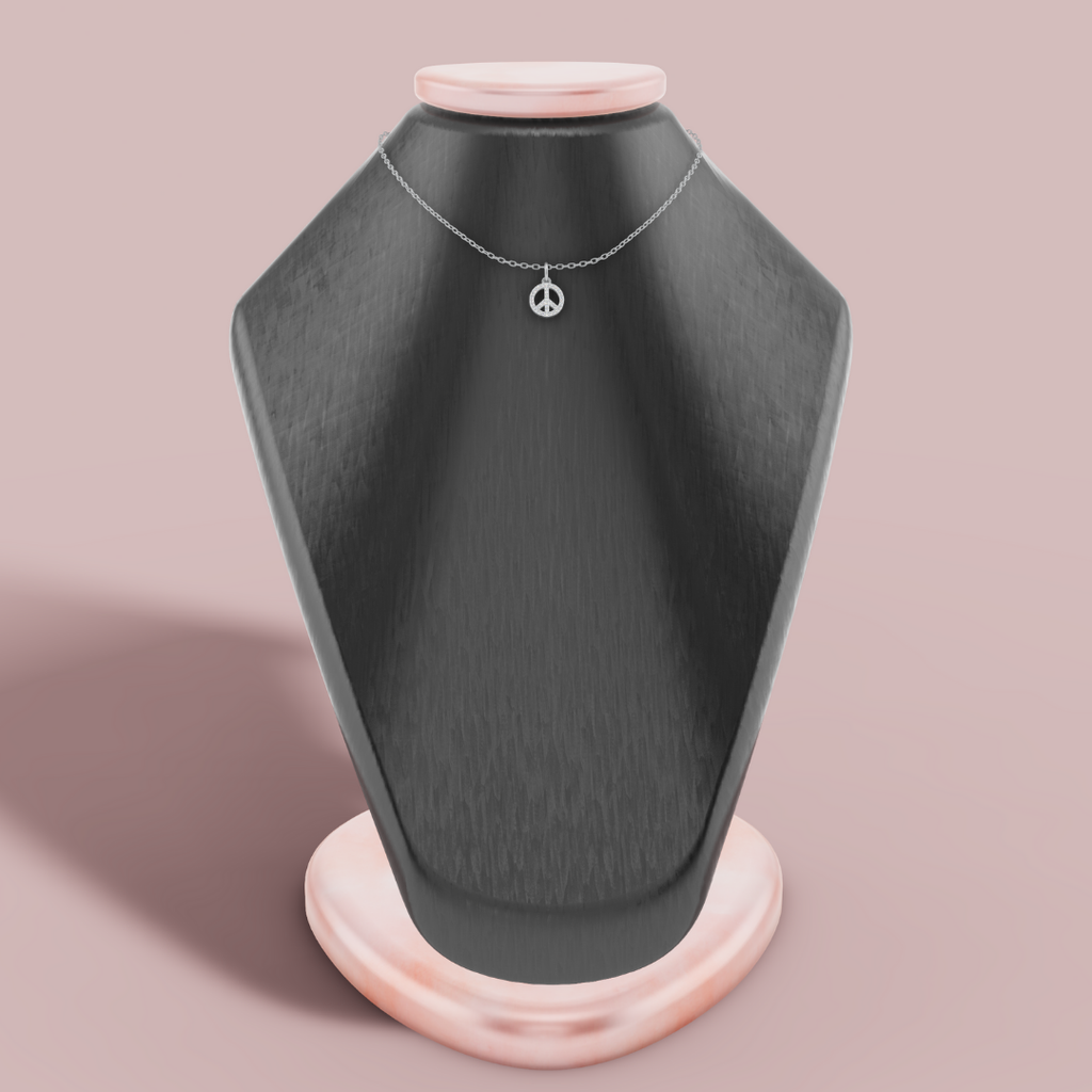 The Peace Sign Charm 925 Pure Silver Necklace My Store