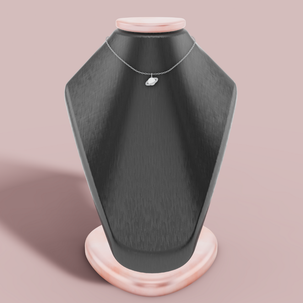 The Planet Saturn Charm 925 Pure Silver Necklace My Store