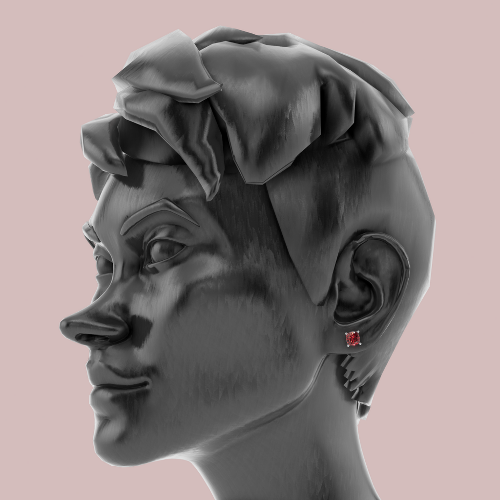 Amethian red Cushion925 Pure Silver  Stud Earrings My Store