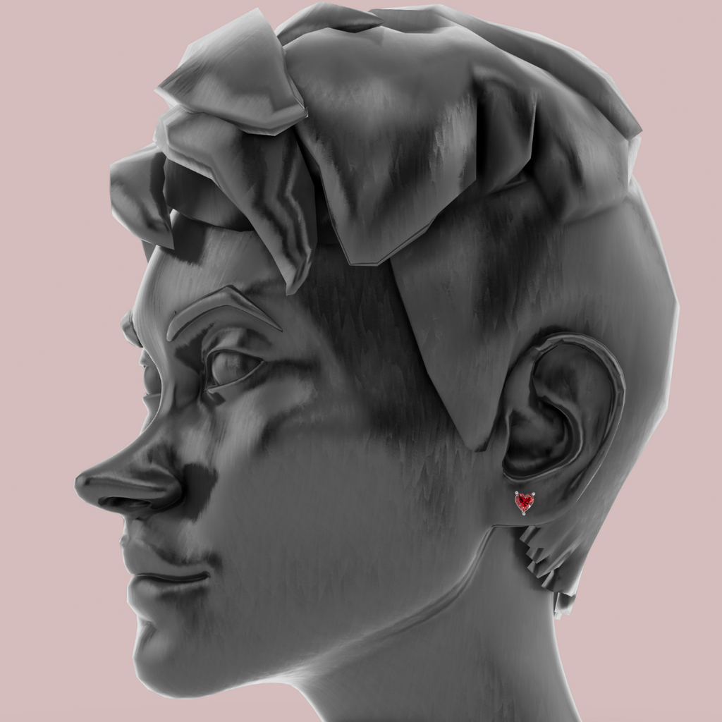 Scarlet Heart 925 Pure Silver Stud Earrings My Store