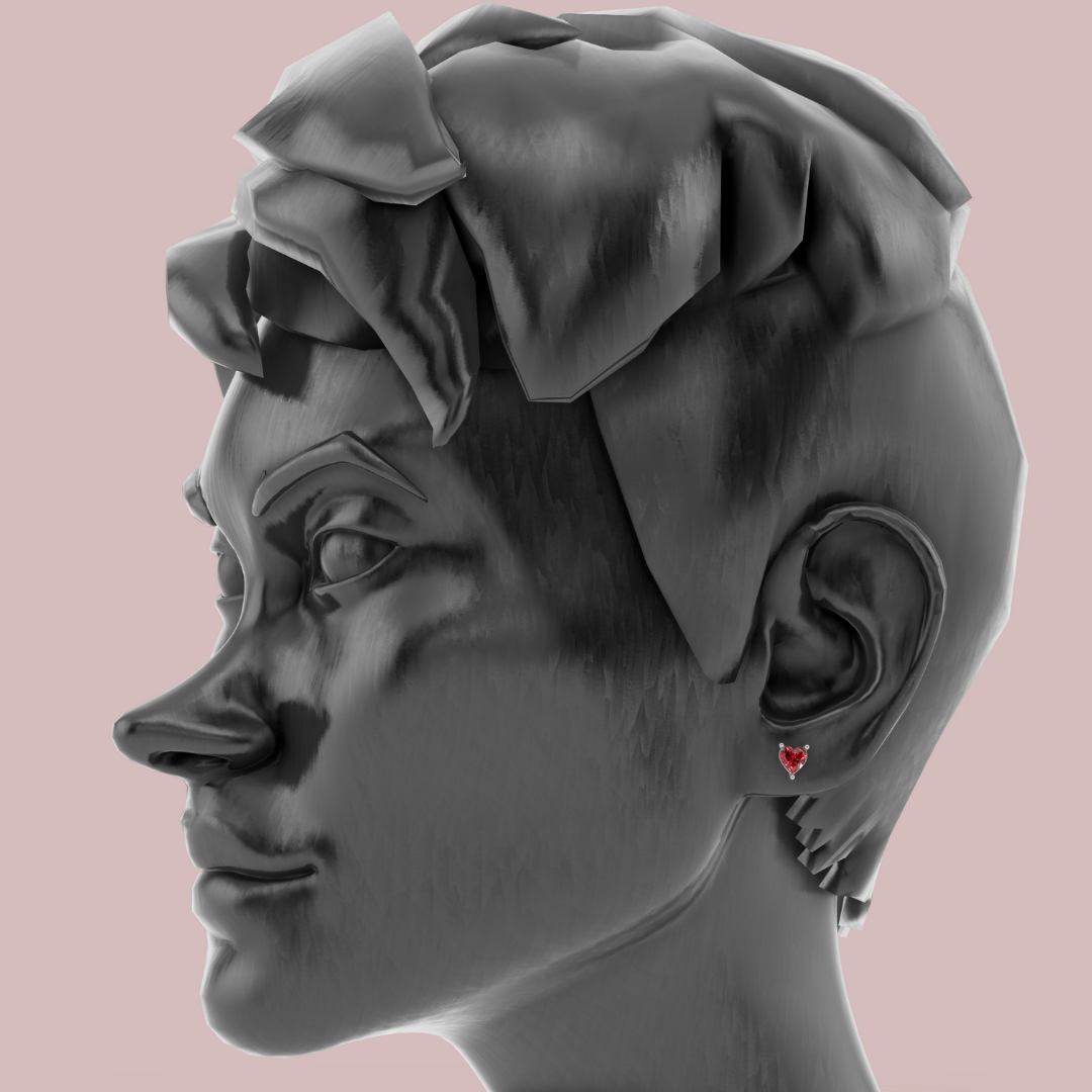 Scarlet Heart 925 Pure Silver Stud Earrings My Store