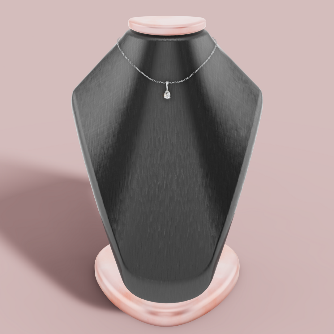 Classic Pear Drop Solitaire 925 Pure Silver Necklace My Store