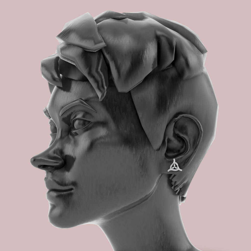 Tri-Flora 925 Pure Silver Stud Earrings My Store