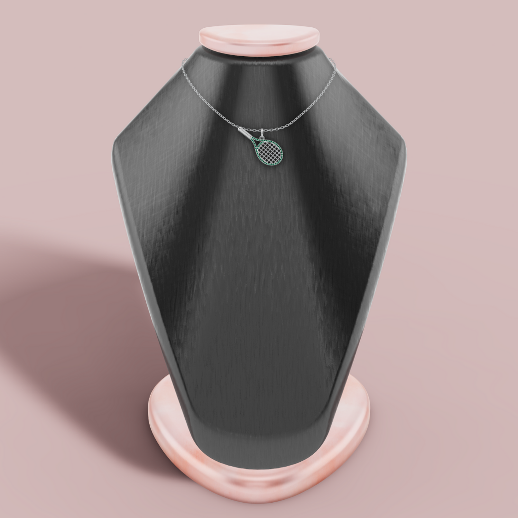 Winning Stroke Green 925 Pure Silver Necklace My Store