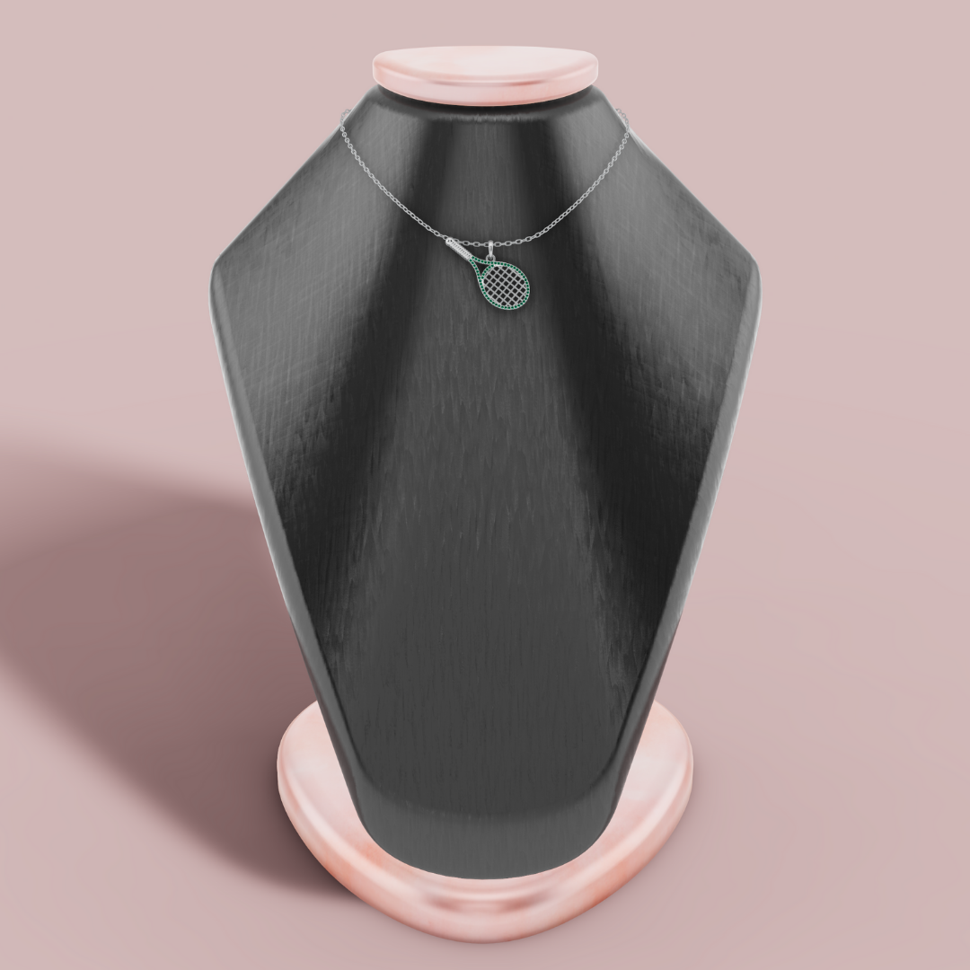 Winning Stroke Green 925 Pure Silver Necklace My Store